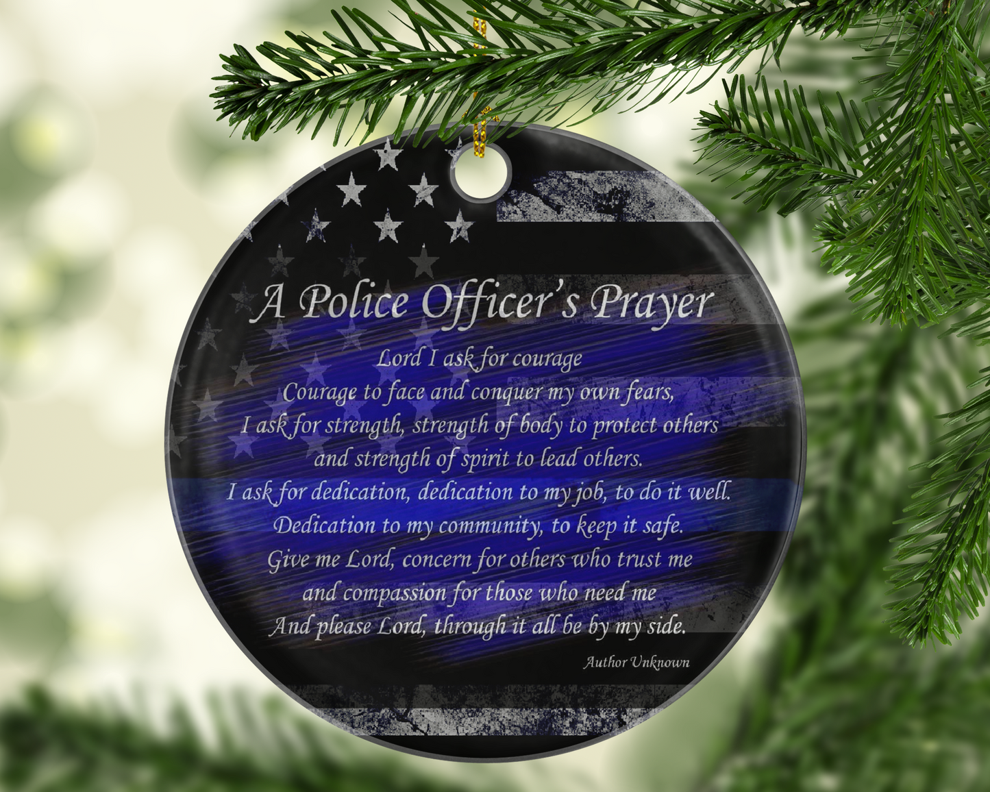 Police Officers Prayer Ornament - Shatterproof Acrylic Ornament - - Endlessly Trendy Boutique
