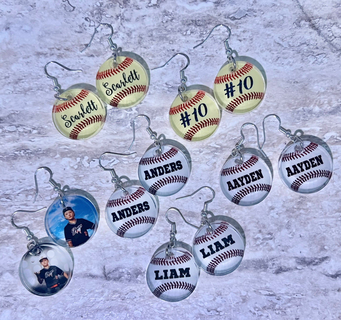 Baseball / Softball Personalized Acrylic Custom Earrings