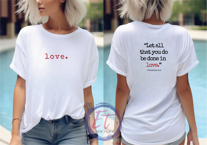 Love Script Inspirational Bible Verse Unisex Short Sleeve or Crewneck Sweatshirt - Endlessly Trendy Boutique