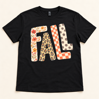 FALL Floral & Leopard Autumn Shirt AI tee mockup