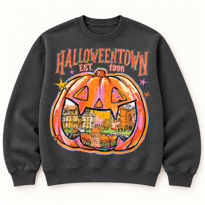 Halloweentown Pumpkin Halloween Shirt | Tee, Sweatshirt or Hoodie crewneck sweatshirt front mockup