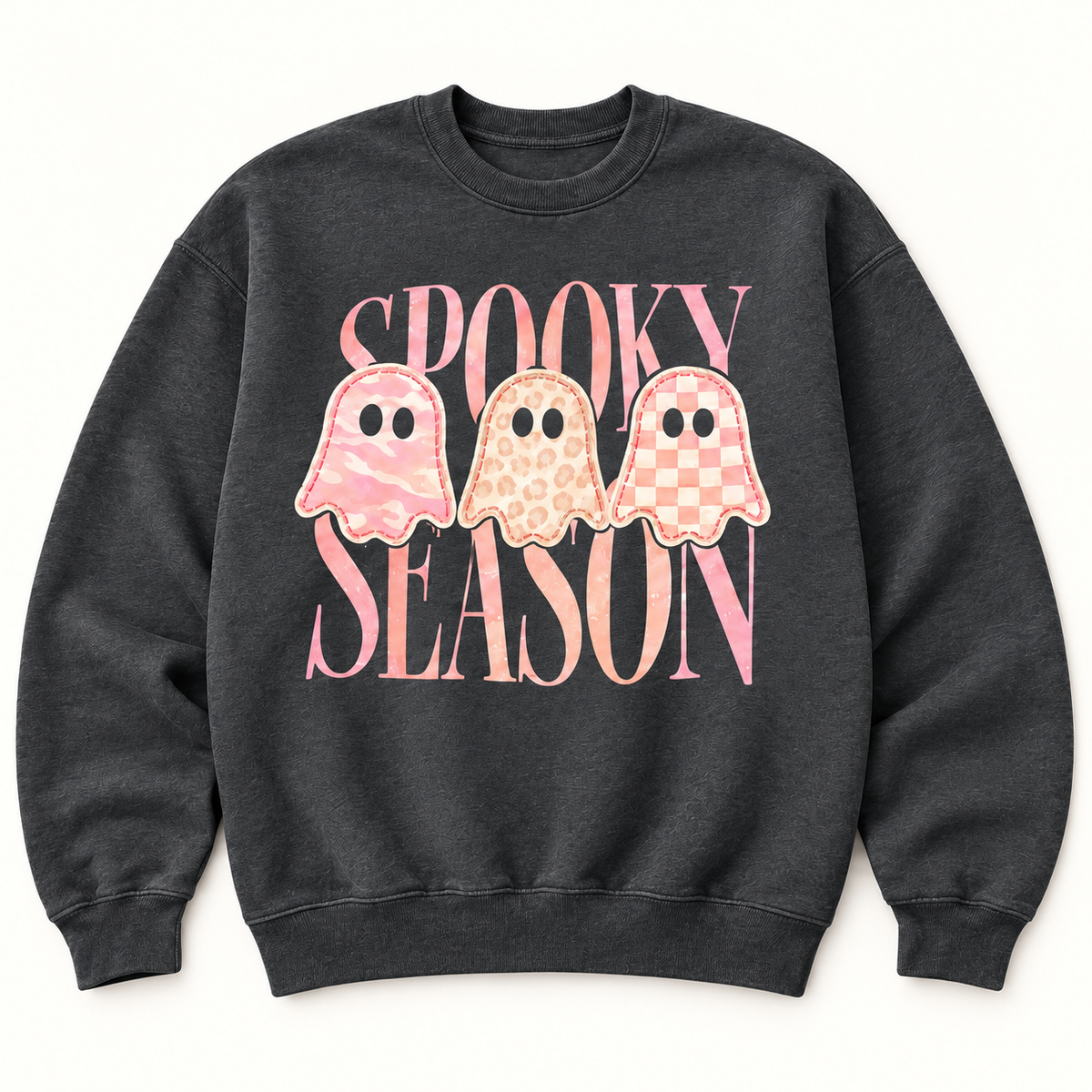 Pink Spooky Season Ghost Shirt | Tee, Sweatshirt or Hoodie crewneck sweatshirt front mockup
