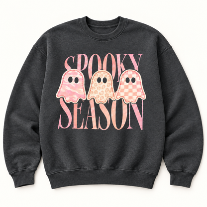 Pink Spooky Season Ghost Shirt | Tee, Sweatshirt or Hoodie crewneck sweatshirt front mockup