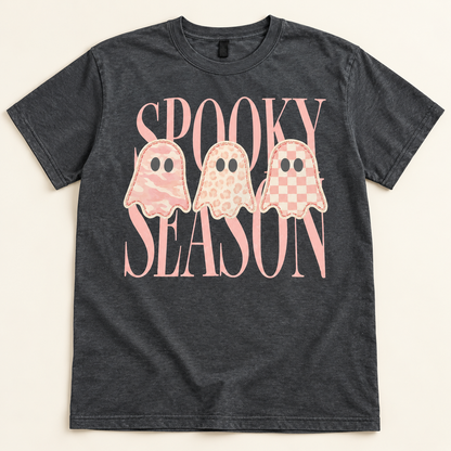 Pink Spooky Season Ghost Shirt AI tee mockup
