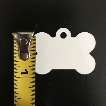 Blue/Black Vintage 2 Sided Girl Bone Shaped Customized Dog Tag - - Endlessly Trendy Boutique