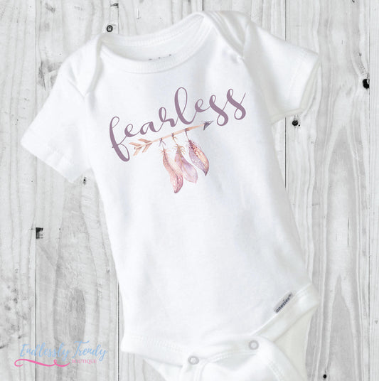 Fearless Feathers Arrows Cute Onesies® - Watercolor Baby - - Endlessly Trendy Boutique